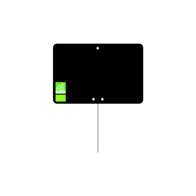 ETIQUETTE NOIRE 120x80 mm – Logo AB, neutre, sans roulettes, pique in