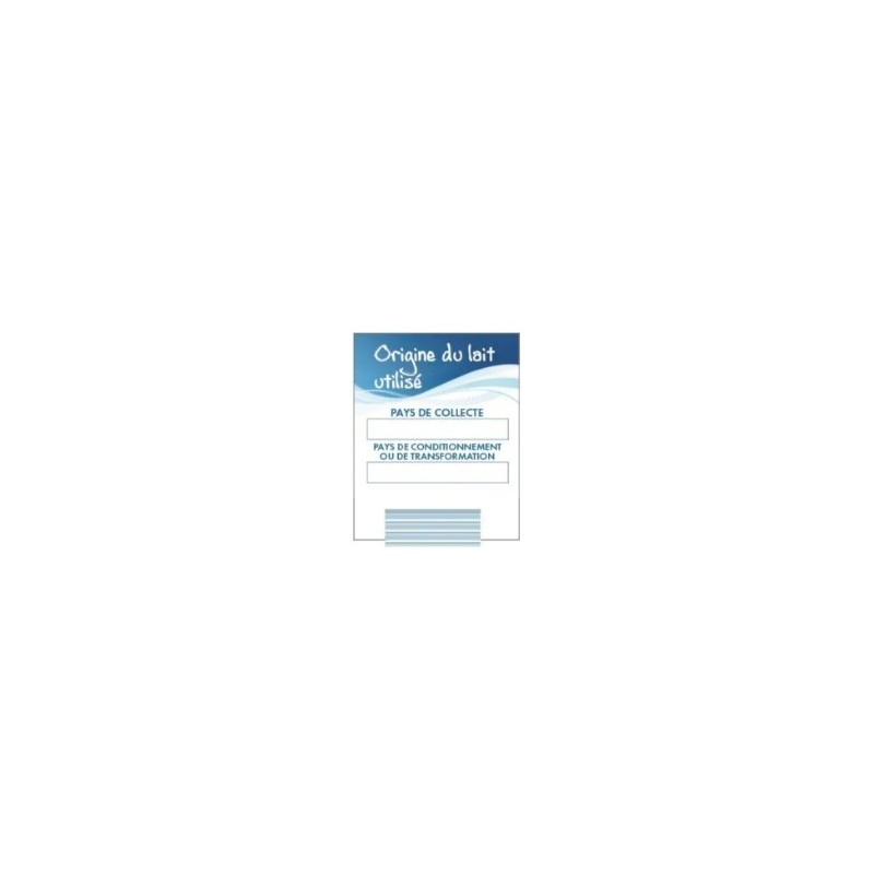 CLIP 40x50 mm – Origine du lait + grippeur adhésif (lot de 10)