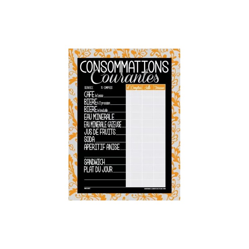 TARIF 300x400 mm Dentelle orange, Consommations courantes + fil nylon