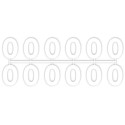 POCHETTE DE 10 BARRETTES DE 12 CHIFFRES (de 0 à 9) - BLANC