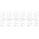 POCHETTE DE 10 BARRETTES DE 12 CHIFFRES (de 0 à 9) - BLANC