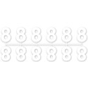 POCHETTE DE 10 BARRETTES DE 12 CHIFFRES (de 0 à 9) - BLANC