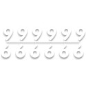 POCHETTE DE 10 BARRETTES DE 12 CHIFFRES (de 0 à 9) - BLANC