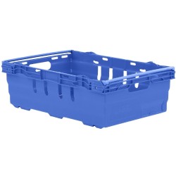 CAISSE EMPILABLE / EMBOITABLE AVEC BARRES 600X400X200 - 35 L - BLEUE
