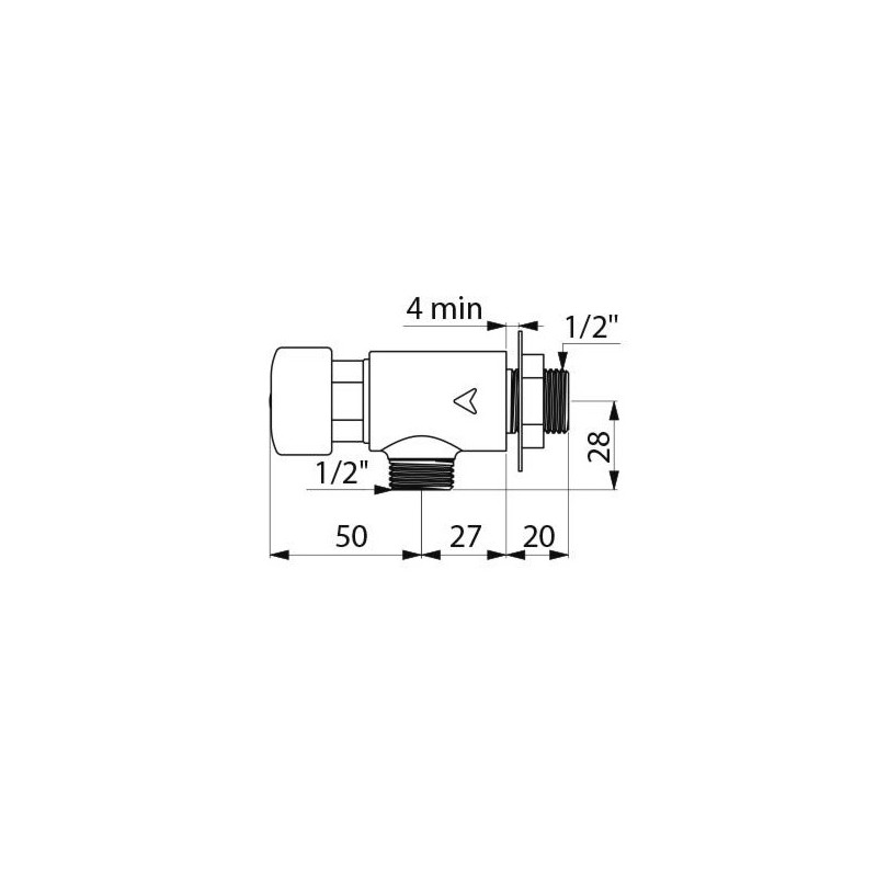 BOUTON POUSSOIR "TEMPOSTOP" - DELABIE - M1/2" pour lave mains