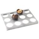 PLAQUE ALU DE CALAGE A TULIPCUPS - 12 alvéoles Ø65 mm - 355x270xht25 