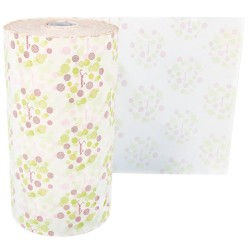 BOBINEAU DE COMPTOIR KRAFT BLANC - IMPRIME ROSE ET VERT