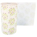 BOBINEAU DE COMPTOIR KRAFT BLANC - IMPRIME ROSE ET VERT