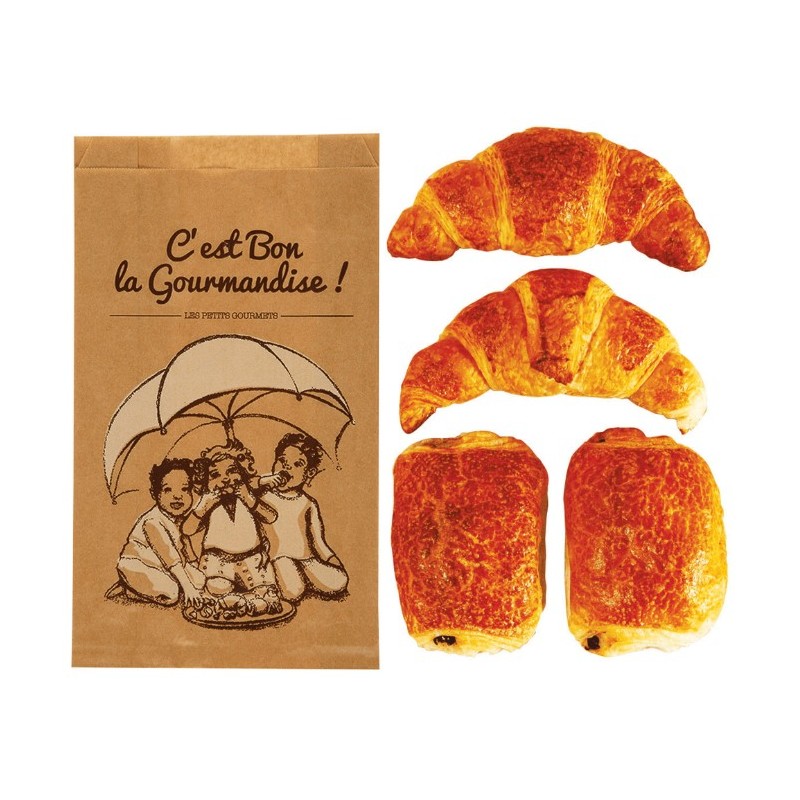 SAC A CROISSANTS EN KRAFT BRUN
