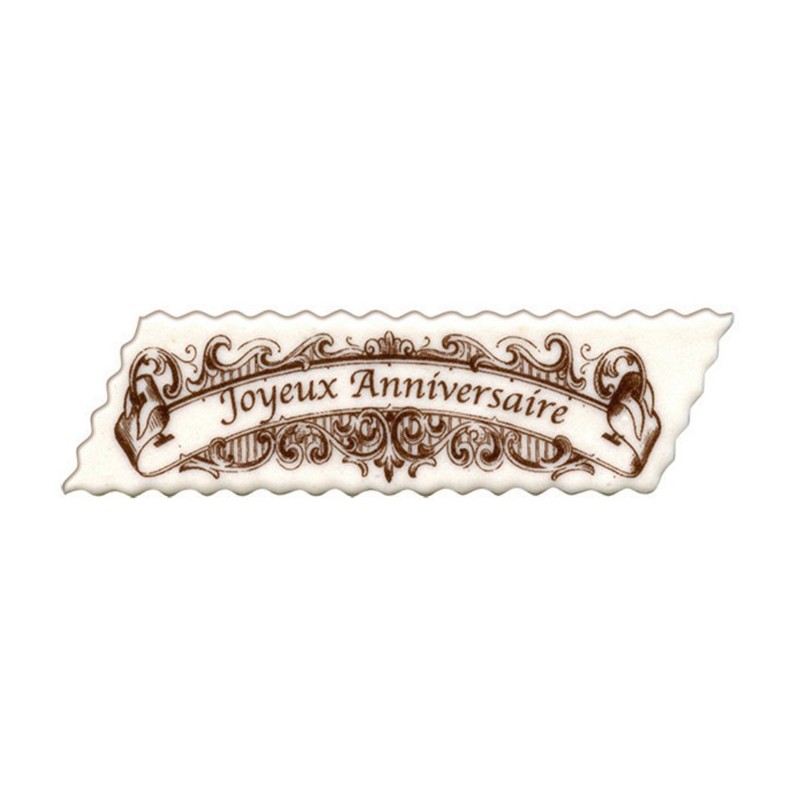 DECOR SUCRE - PLAQUETTE JOYEUX ANNIVERSAIRE - 113x30 mm (x36)