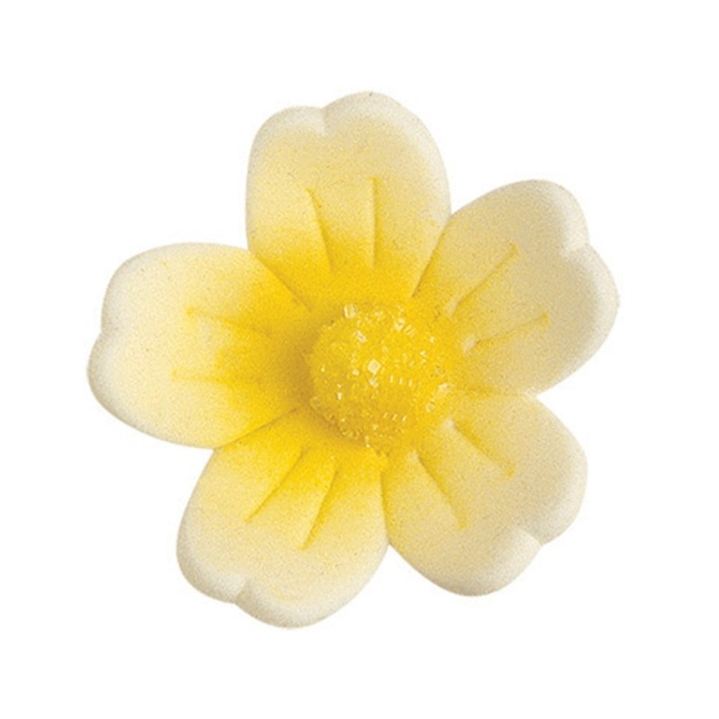 DECOR SUCRE - GRANDES FLEURS JAUNES - Ø 40 mm (x60)