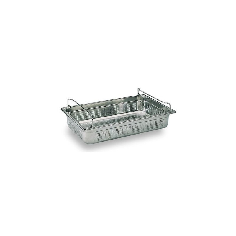 BAC GASTRO INOX PERFORE AVEC ANSES PANIER GN 1/1