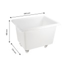 BAC PLASTIQUE ROULANT ROUES INOX