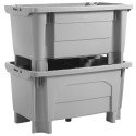BAC GRAND VOLUME SUR PIEDS EMPILABLE/EMBOITABLE - 300 L - GRIS