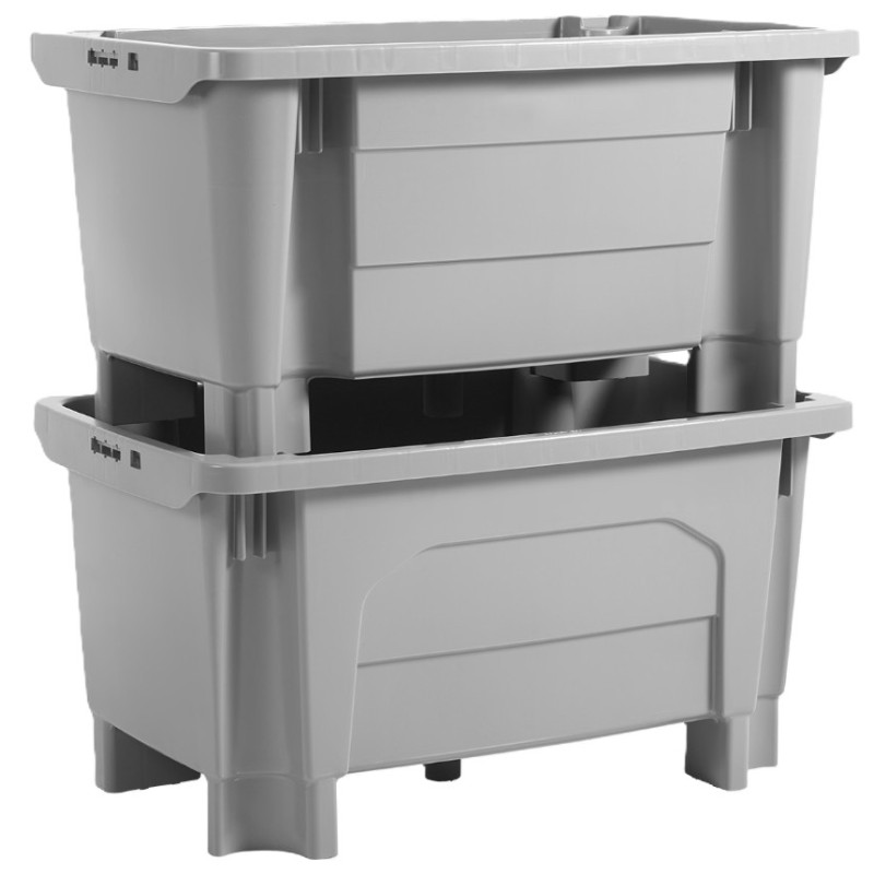 BAC GRAND VOLUME SUR PIEDS EMPILABLE/EMBOITABLE - 300 L - GRIS