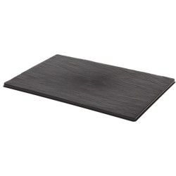 PRESENTOIR PLASTIQUE ASPECT ARDOISE - 300x200x5 mm (par 50)