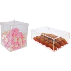 BOITE PLEXI AVEC COUVERCLE COIFFANT ALIMENTAIRE
