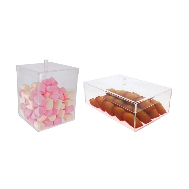 BOITE PLEXI AVEC COUVERCLE COIFFANT ALIMENTAIRE