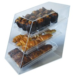 VITRINE AVEC PLATEAUX EN PLEXI - 350X420XHT480 MM