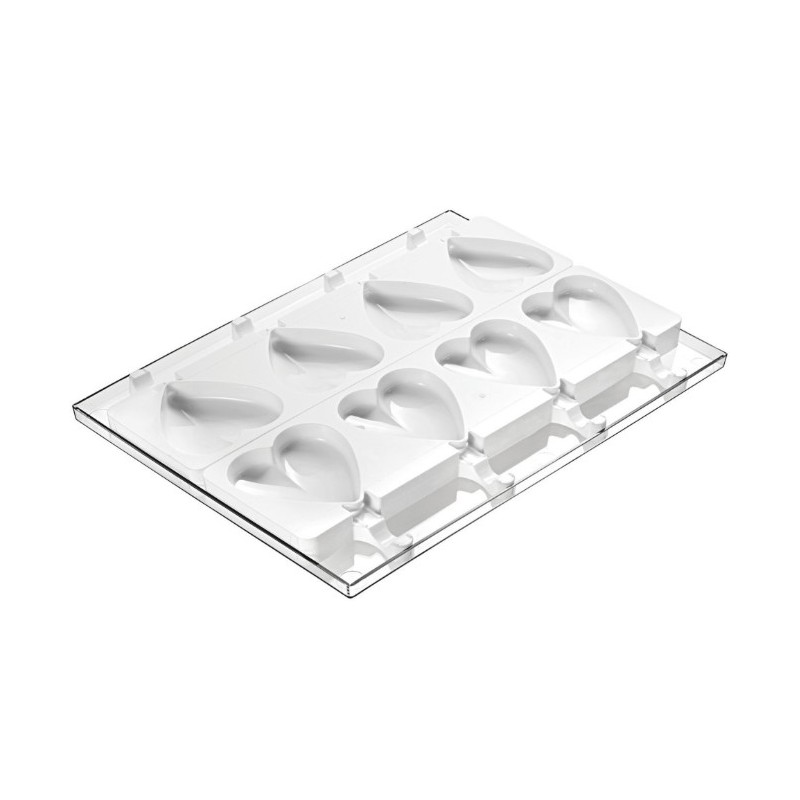 MOULE A GLACE - 8 moules cœur - 91x85xht23 mm - 96ml