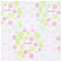 MOUSSELINE KRAFT BLANC - IMPRIMES ROSE ET VERT