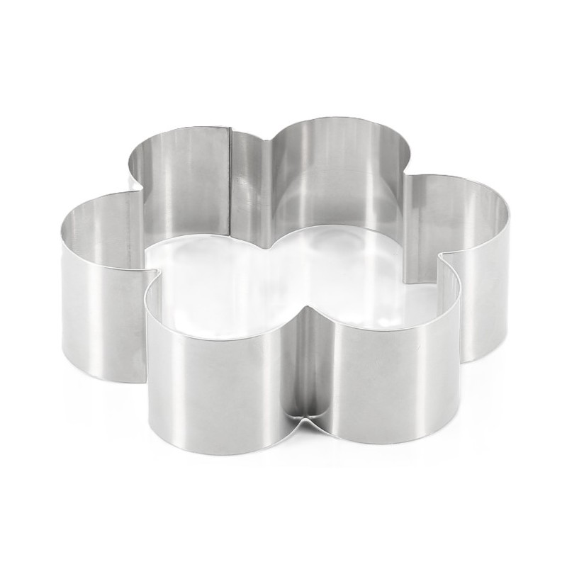 CERCLE A TARTE FLEUR 6 PÉTALES INOX HT 35 - Ø 120 mm