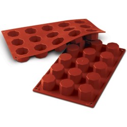 PLAQUE SILICONE 300X175 - 15 octogones diam 38xht26 mm - 30ml