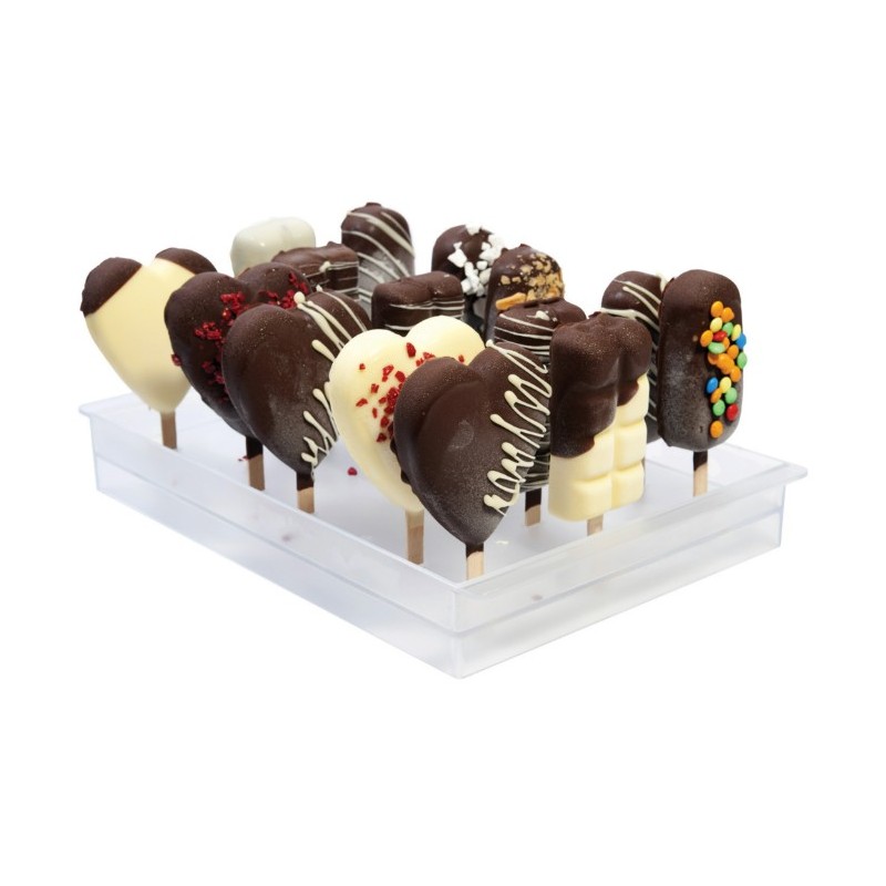 SUPPORT BÂTONNETS A GLACES AVEC ENCOCHES - 235X360XHT48 MM