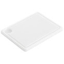 PLANCHE A DECOUPER 600X400X20 - COLORIS BLANC avec rigole pour jus