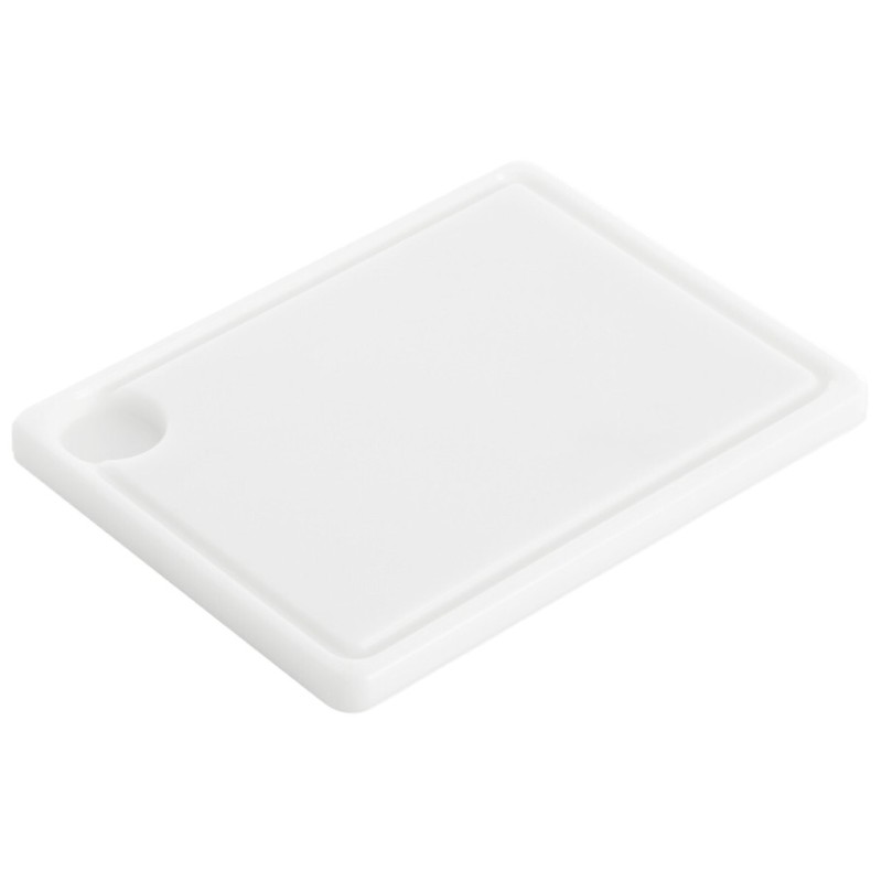 PLANCHE A DECOUPER 600X400X20 - COLORIS BLANC avec rigole pour jus