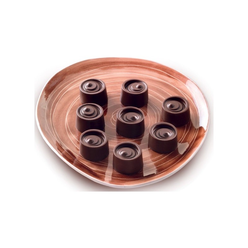 PLAQUE SILICONE CHOCOLAT - 15 ronds Ø 28xht20 mm - 10ml