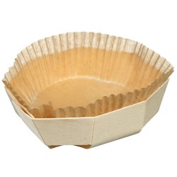 MOULE DE CUISSON BARQUETTE BOIS OCTOGONALE - 110xht35 mm 220 ml (x25)