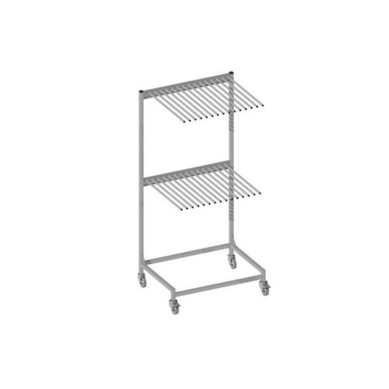 SECHOIR A COUCHE SUR ROUES 550X850XHT1998 MM - 2 niv de 16 tubes