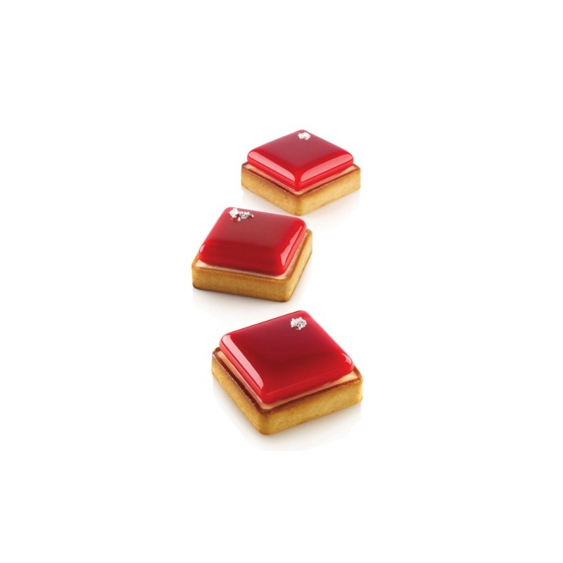 KIT PLAQUE SILICONE - 6 tartelettes carrées 80x80xht20 mm - 62ml