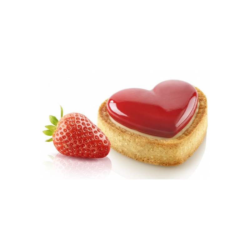 KIT PLAQUE SILICONE - 8 tartelettes cœur 80x70xht20 mm - 30ml