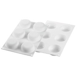 PLAQUE SILICONE 300X175 - 6 ronds universo Ø 67xht27 mm - 90ml