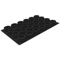 PLAQUE SILICONE 600X400 - 24 savarins ronds Ø 80xht35 mm - 120ml
