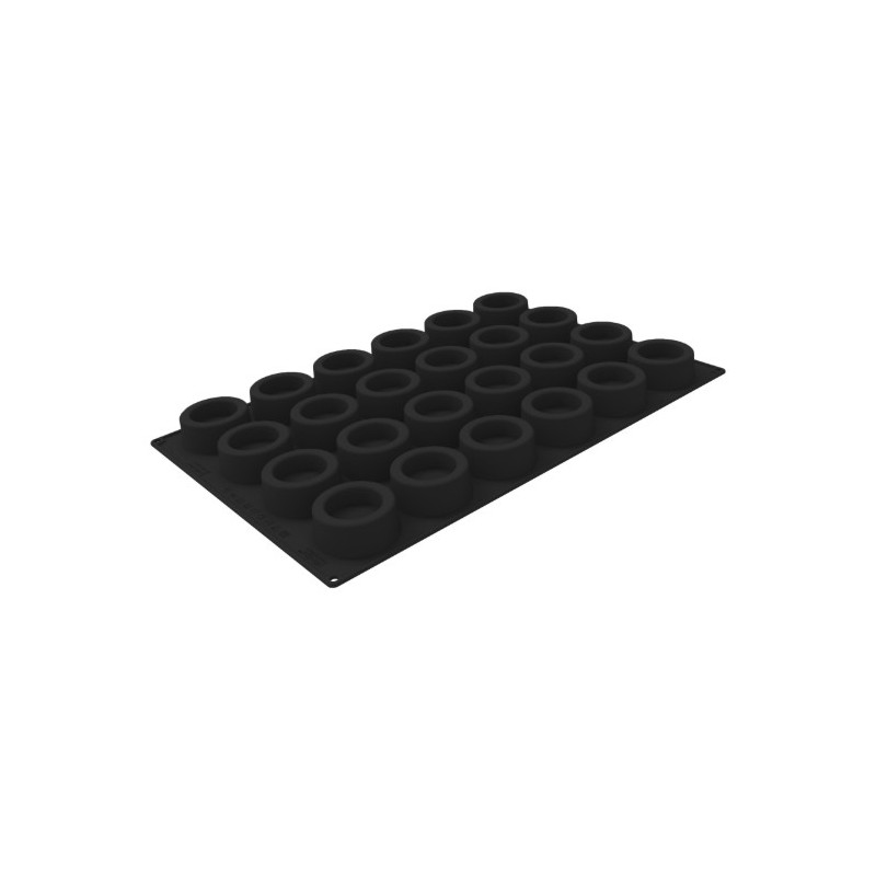 PLAQUE SILICONE 600X400 - 24 savarins ronds Ø 80xht35 mm - 120ml