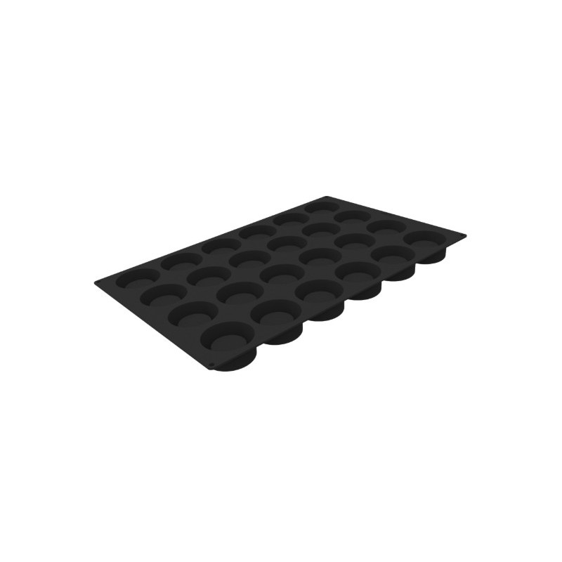 PLAQUE SILICONE 600X400 - 24 savarins ronds Ø 80xht35 mm - 120ml
