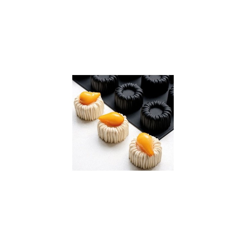 PLAQUE SILICONE 400X300 - 12 charlottes Ø 75xht45 mm - 140ml