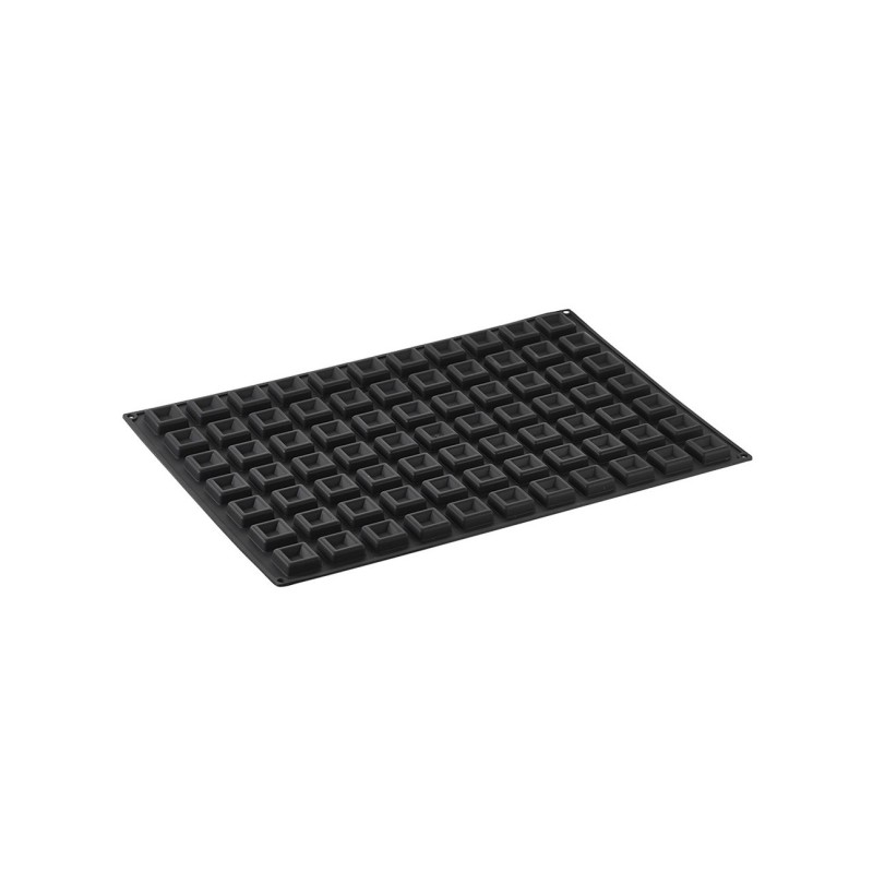 PLAQUE SILICONE 600X400 - 77 mini savarins carrés 38x38xht13.5 mm - 1