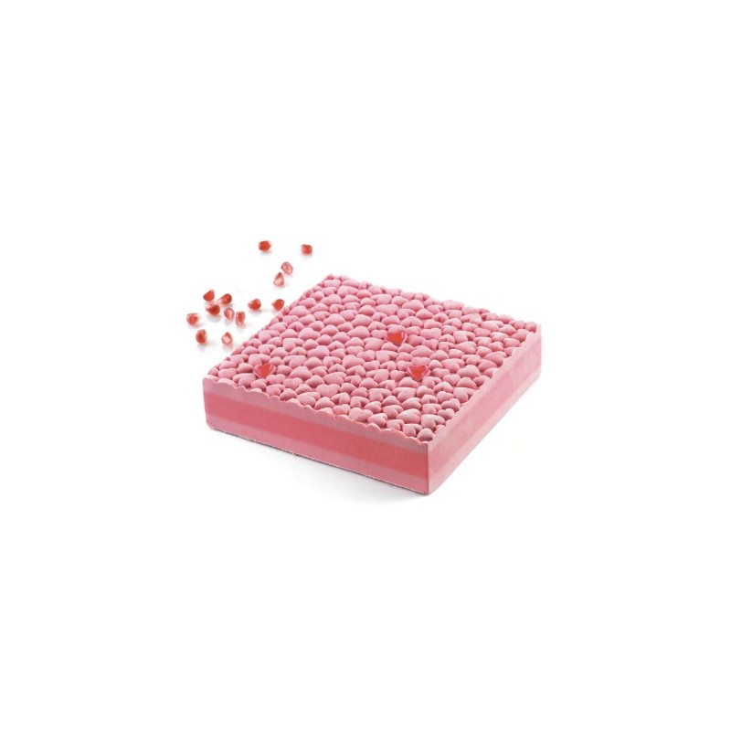 PLAQUE RELIEF SILICONE - Motif ceurs 585x385 mm