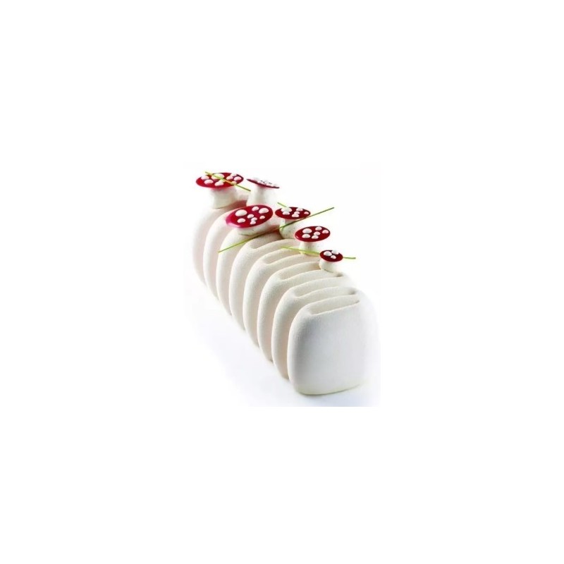 MOULE SILICONE BUCHE - Décor crème 250x84xht75 mm - 1000ml