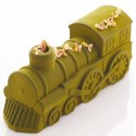 MOULE SILICONE BUCHE - Décor père noël 254x103xht100 mm - 1300ml