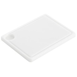 PLANCHE A DECOUPER 600X400X20 - COLORIS BLANC avec rigole pour jus
