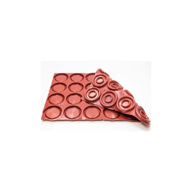 PLAQUE SILICONE 600X400 - 24 tartes rondes Ø 90xht15 - 58ml