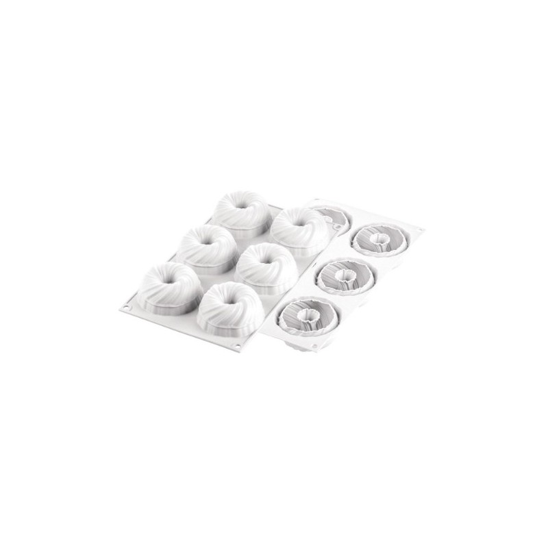 PLAQUE SILICONE 300X175 - 6 entrelacés intrecio Ø 75xht35 mm - 105ml