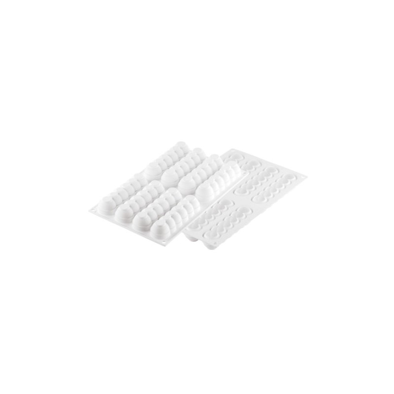 PLAQUE SILICONE 300X175 - 8 truffles éclairs 130x30.5xht27.5 mm - 75m