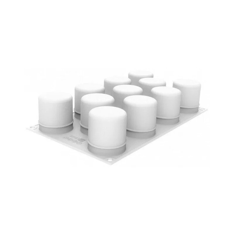 PLAQUE SILICONE 300X175 - 11 cylindres bombés Ø 50xht55 mm - 100ml