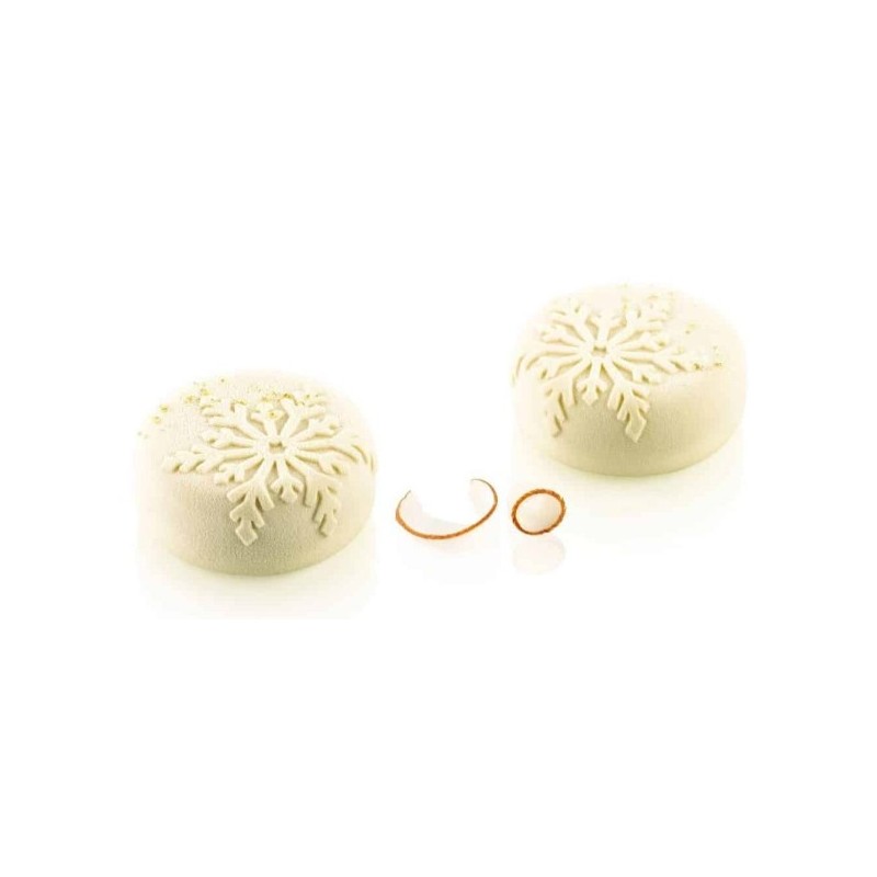 PLAQUE SILICONE 300X175 - 6 flocons Ø 70xht30 mm - 110ml